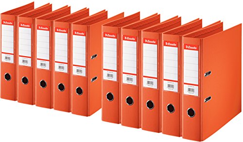 Esselte PlastikOrdner Standard, DIN A4, 75 mm, sortiert, 10er Pack (A4, orange) von Esselte