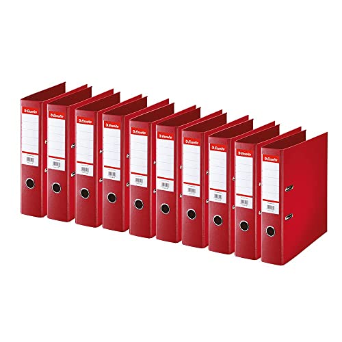 Esselte Standard, 10 x Aktenordner, rot, Rücken 75 mm, A4, PP, 320220 von Esselte