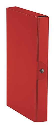 Esselte langfristig Box für die Aufbewahrung von Dokumenten Ordner, A4, 1 Stück, 4 cm Rücken, Eurobox Dorso 4 cm rot von Esselte
