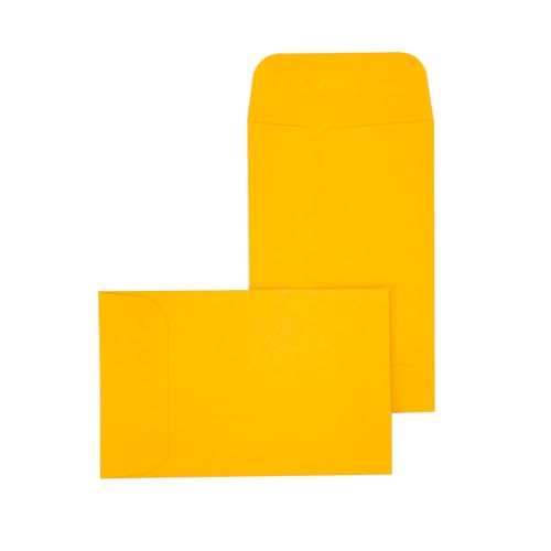 ESSENTIAL #1 250 Stück Münzumschläge 5,7 x 8,9 cm mit gummierter Klappe, Kleinteileumschlag für Zuhause und Büro (Gelb -250) von Essential