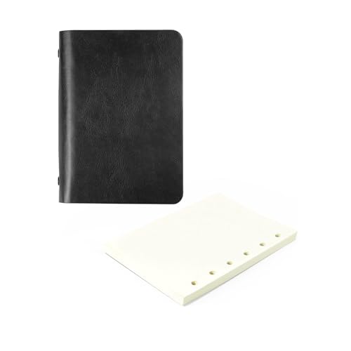 Esshogo Kleines Notizbuch, Mini Notizbuch für Unterwegs Binder Notizbuch A7 Leder Notizbuch, Notizbuch A7 Ringbuch für Schule, Büro, Schreiben, Zeichnen Esshogo Kleines Notizbuch, Mini Notizbuch für Unterwegs Binder Notizbuch A7 Leder Notizbuch, Notizbuch A7 Ringbuch für Schule, Büro, Schreiben, Zeichnen von Esshogo