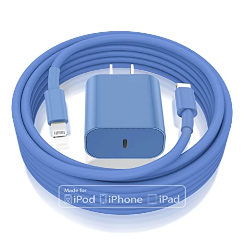 Essri iPhone 14 13 12 Charger Fast Charging with iPhone Charger Cord 6FT, Type C Fast Wall Charger Block with USB C to Lightning Cable for iPhone 14/13/12/11/Plus/Pro/Pro Max - Blue von Essri