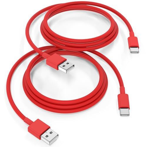USB-C-Kabel für iPhone 16 15 Pro Max Plus, USB C auf USB, Schnellladung [2 m/2 Stück] USB-Kabel Typ C Kfz-Kabel für Apple CarPlay, kompatibel mit Samsung S25 S24 S23, iPad Pro, Rot von Essri