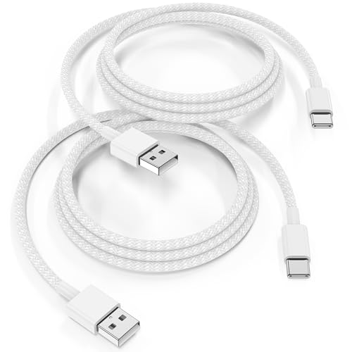 USB C Kabel für iPhone 16 15 Pro Max Plus, USB C auf USB Schnellladung [1 m + 2 m/2 Stück] Kabel Typ C Nylon geflochten Auto Kabel für Apple CarPlay, kompatibel mit Samsung S25 S24 S23, iPad Pro von Essri