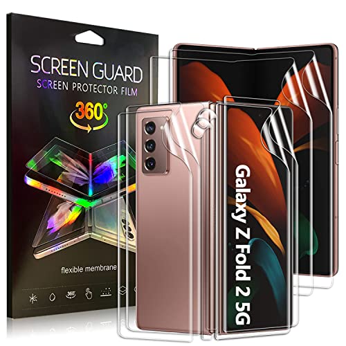 Esteller 2 Sätze Schutzfolie kompatibel für Samsung Galaxy Z Fold 2 5G,Displayschutzfolie + Rückenschutzfolie [Blasenfrei][Upgraded] TPU 3D Anti-Kratzer Displayschutz für Samsung Galaxy Z Fold 2 von Esteller