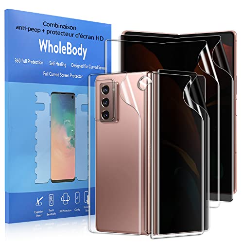 Esteller kompatibel für Samsung Galaxy Z Fold 2 5G Displayschutzfolie, Privacy + HD Displayschutzfolie [Fingerabdruck Kompatibel] [Blasenfrei] Anti-Spy Displayschutzfolie für Galaxy Z Fold 2 von Esteller