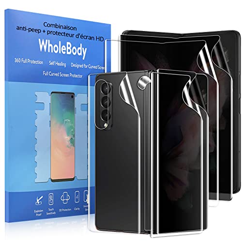 Esteller kompatibel für Samsung Galaxy Z Fold 3 5G Displayschutzfolie, Privacy + HD Displayschutzfolie [Fingerabdruck Kompatibel] [Blasenfrei] Anti-Spy Displayschutzfolie für Galaxy Z Fold 3 von Esteller