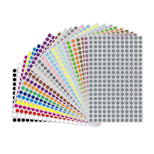 6160pcs Farbige Punkte,10 mm Runde Punkt-Aufkleber, Farbige punkte aufkleber, Farbkodierung-Aufkleber, Kleine Runde Dot Aufkleber, Farbcodierung Etiketten für Home Office Supplies 22 Farben (10 mm) von Esteopt