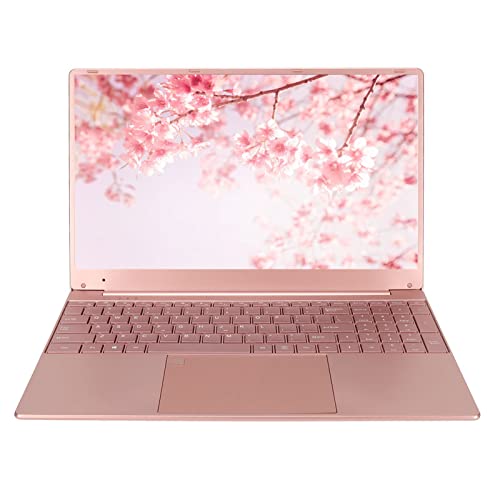 Estink 15,6-Zoll-Laptop für N5095-CPU mit Fingerabdruck-Tastatur, Tastatur mit Hintergrundbeleuchtung, IPS-Display, 6000-mAh-Akku Hält 8 Stunden, 12-GB-, Rosafarbener Laptop für von Estink