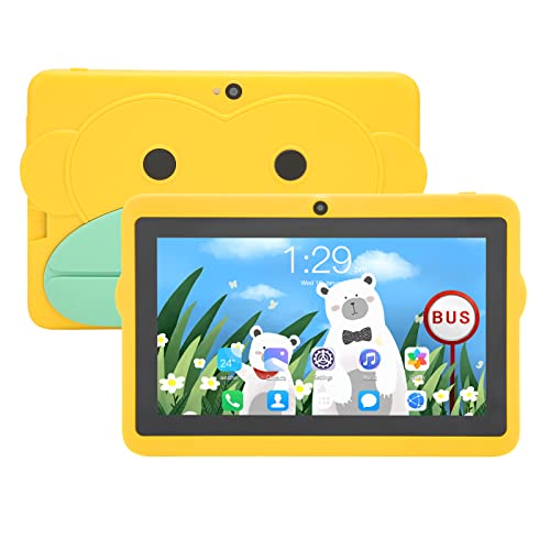 7-Zoll-Tablet-PC für Kinder, IPS-HD-Tablet-PC, Octa-Core-Prozessor, 2 GB 32 GB Speicherplatz, 5 G-WLAN-Dualband, 200-W-Pixel Vorne und 500 W Hinten, 5000-mAh-Akku, Geeignet für Kinder Zum(Gelb) von Estink