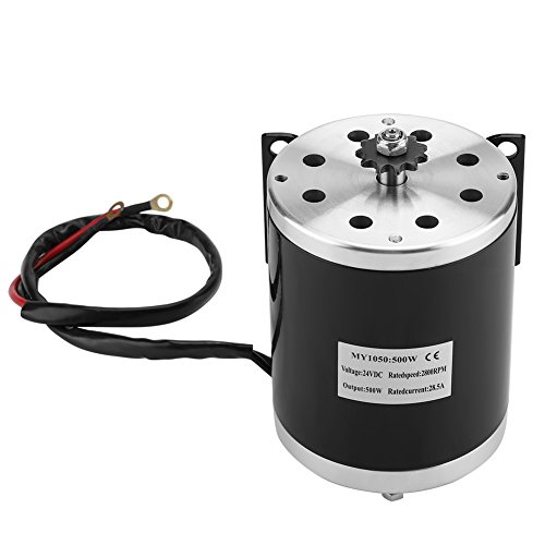 Elektro Scooter Bürstenmotor, Mini-Gleichstrommotor, 500W DC 24V Bike Scooter DC Bürstenmotoren, DC-Getriebemotor, für DIY Elektroroller E Bike Go-Kart von Estink