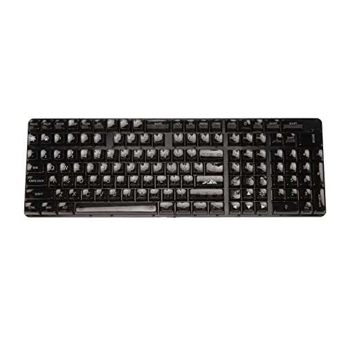 Estink DIY Mechanical Keyboard Custom Key, 132 Key Set, Cbsa High Matte, Kompatibel mit den Meisten Mechanischen Tastaturen mit 61,62,64,68,84,87,104,108 Tasten (Schwarze transparente weiße von Estink