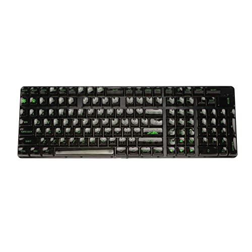 Estink DIY Mechanical Keyboard Custom Key Caps, 132 Key Caps Set, Cbsa High Matte, Kompatibel mit den Meisten Mechanischen Tastaturen mit 61,62,64,68,84,87,104,108 Tasten (Schwarze transparente grüne von Estink