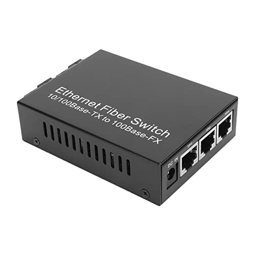 Estink Ethernet-Medienkonverter, Glasfaser-Ethernet-Transceiver, RJ45-Port mit LED-Anzeige, 9-KB-Jumbo-Frame-Unterstützung, Tx1310nm/rx1550nm, 100 MBit/s, Erweiterbar auf 25 Km von Estink