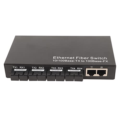 Estink Ethernet-zu-Glasfaser-Medienkonverter, SC-Port-Ethernet-Glasfaser-Switch mit LED-Anzeige, RJ 45-Port, Tx1310nm, 100 Mbit/s Bis zu 25 Km, Plug-and-Play von Estink