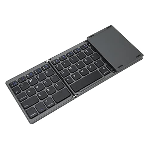 Estink Faltbare BT-Tastatur, Faltbare Bluetooth-Tastatur mit Touchpad, Tragbare Taschen-Reisetastatur, Empfindliches Touchpad für Smartphones, Tablets, Laptops von Estink