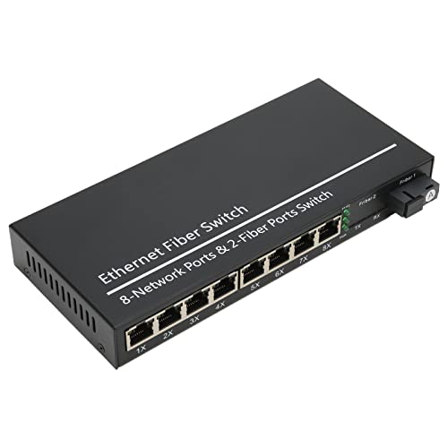Estink Gigabit-Ethernet-Switch 9 Ports, 10 100 1000 M Tx1310nm Voll-Halbduplex-Glasfaser, Medienkonverter, Optischer Konverter für Büronetzwerke von Estink