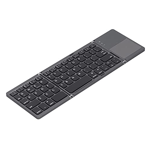 Estink Klappbare Bluetooth-Tastatur, Tragbare, Ultradünne, Faltbare Tastatur, Eingebauter Akku Wiederaufladbares Kabelloses Bluetooth, mit Touchpad(schwarz) von Estink