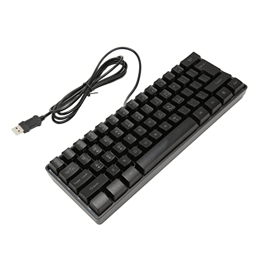 Estink Mechanische Tastatur mit 61 Tasten, Helligkeit der RGB-Hintergrundbeleuchtung einstellbar, 8 Monochrome Modi, geeignet für Heimbüro und Schulreisen von Estink