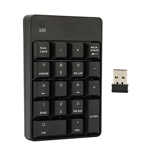 Estink Numerische USB-Tastatur mit 18 Tasten, Sk 51AG 2,4 G Drahtlose Numerische Tastatur, Drahtlose USB-Verbindung, Kompatibel mit Win 2000, OS X, XP usw., Geeignet für Heimarbeit, Büro (Schwarz) von Estink