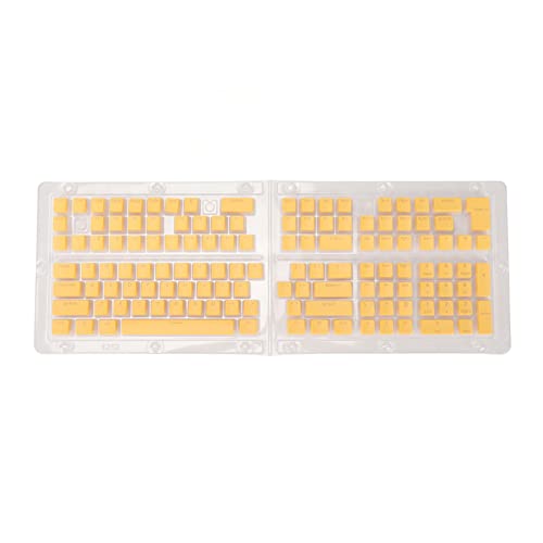 Estink PBT-Pudding-Tastenkappe, 129 Tasten, Durchscheinend, OEM-Tastenkappe, Mechanische Tastatur-Tastenkappe, DIY, Zweifarbiges Spritzgussverfahren, für Logitech G-Achse, (Gelb) von Estink