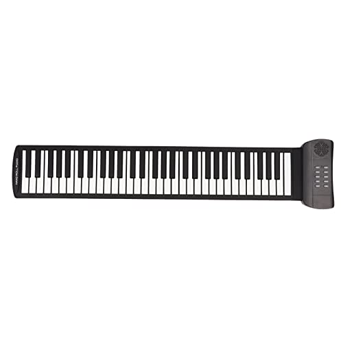 Estink Roll-Up-Piano mit 61 Tasten, Tragbares Wiederaufladbares Hand-Roll-Piano mit LED-Anzeige, MIDI-Ausgang, 16 Stimmen, Akkord, Sustain, Tremolo, mit Kopfhöreranschluss(PM61) von Estink