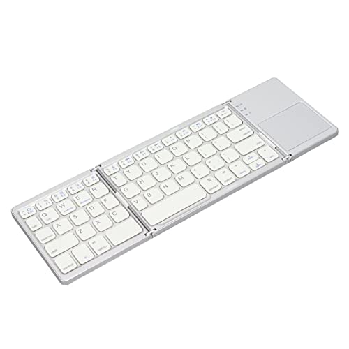 Faltbare Gaming-Tastatur, Tragbare Tastatur, Sperrbildschirmfunktion, Magnetische Anziehungskraft schließt Sich nach dem Zusammenklappen, Kompatibel mit, iOS und Systemen.(Silber) von Estink