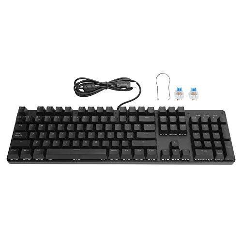 Gaming-Tastatur, PC-Tastatur, spanische Blue Switch-Computertastatur mit 104 Tasten, Lange Lebensdauer, Universal für Desktop-Notebooks von Estink