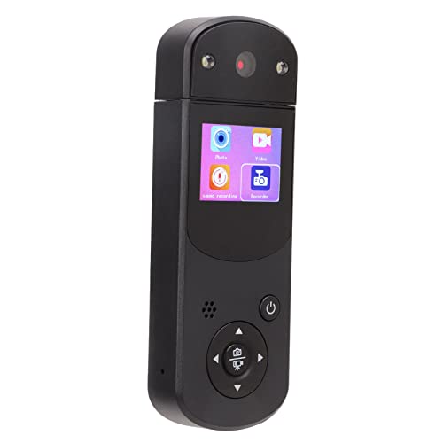 Handheld-DV-Camcorder, Action-Videorecorder, 1,5-Zoll-1080P-Minikamera mit Drehbarem Objektiv, mit Rückseitigem Clip, Kleine Überwachungskamera für Zuhause und Büro (Schwarz) von Estink