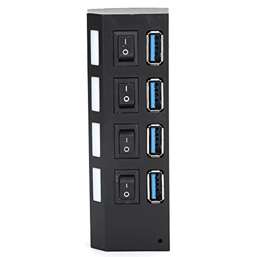 USB-Hub, Stromsparender 4-Port-Expander-Datums-Hub, Geräuschlos 5 Gbit/s USB 3.0 51 cm USB-Daten-Hub, mit Individuellen Netzschaltern für Tastaturbreiten(eu) von Estink