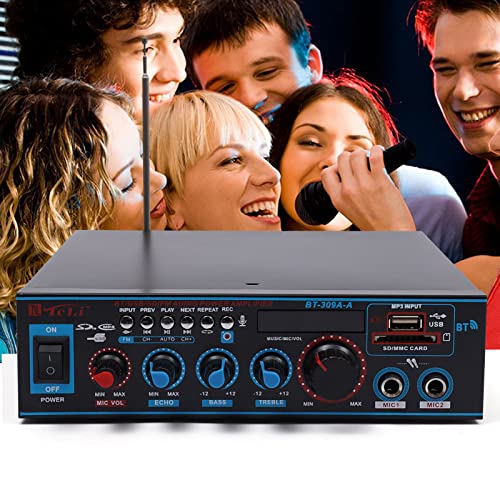 Audio Verstärker HiFi Audio Auto Amplifier FM USB SD Karte Verstärker Stereo 400W+400W,für die Musikwiedergabe zu Hause oder im Auto geeignet von Esyogen