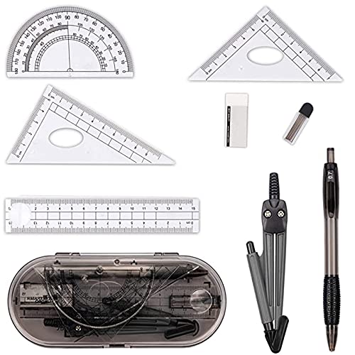 8 Stück Mathematik Geometrie Set Zirkel Mathe-Set, Student Supplies Compass Set, zum Zeichnen, Messen, Mathematischen Modellieren und Lernen Verwendet von Eterspr