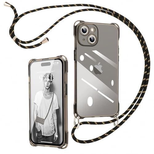 Ethanger Handykette für iPhone 15 Hülle mit Band Durchscheinend Silikon Handyhülle zum Umhängen Kordel Abnehmbar Necklace Transparent Case Stoßfest Schutzhülle für iPhone 15 Schwarz Ethanger Handykette für iPhone 15 Hülle mit Band Durchscheinend Silikon Handyhülle zum Umhängen Kordel Abnehmbar Necklace Transparent Case Stoßfest Schutzhülle für iPhone 15 Schwarz von Ethanger