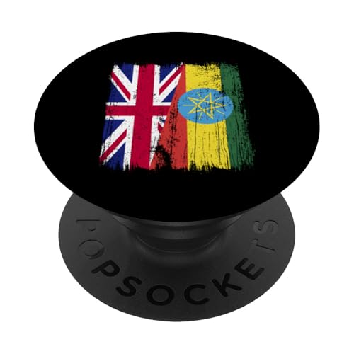 Britische Äthiopien, halbe Flagge, britische äthiopische Wurzeln PopSockets Klebender PopGrip Britische Äthiopien, halbe Flagge, britische äthiopische Wurzeln PopSockets Klebender PopGrip von Ethiopia Flag Designs Proud Ethiopian Heritage