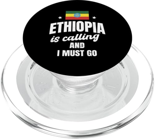 Ethiopia Is Calling And I Must Go Funny Ethiopian Nostalgie PopSockets PopGrip für MagSafe von Ethiopia Flag Designs Proud Ethiopian Heritage
