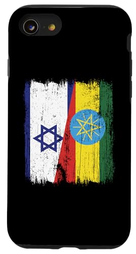 Israel Äthiopien halbe Flagge israelische äthiopische Wurzeln Hülle für iPhone SE (2020) / 7 / 8 von Ethiopia Flag Designs Proud Ethiopian Heritage
