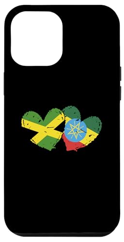 Jamaika Äthiopien Herz Flagge Jamaikanische äthiopische Wurzeln Hülle für iPhone 12 Pro Max von Ethiopia Flag Designs Proud Ethiopian Heritage