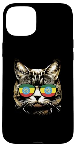 Lustige Äthiopien Katzenliebhaber tragen äthiopische Flagge Sonnenbrille Hülle für iPhone 15 Plus Lustige Äthiopien Katzenliebhaber tragen äthiopische Flagge Sonnenbrille Hülle für iPhone 15 Plus von Ethiopia Flag Designs Proud Ethiopian Heritage