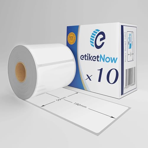 EtiketNow - 10 Rollen - 99019 / S0722480 Kompatible Etiketten, 59 mm x 190 mm, 110 Etiketten, Permanent, Weiß von EtiketNow