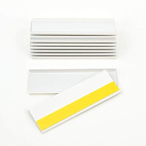 Selbstklebende Etikettenhalter für Einstecketiketten 300 mm Breit/Tickethalter/Etiketten Halter (83 mm Höhe, Weiß, 10 Stück) von Etikettenhalter für Einstecketiketten