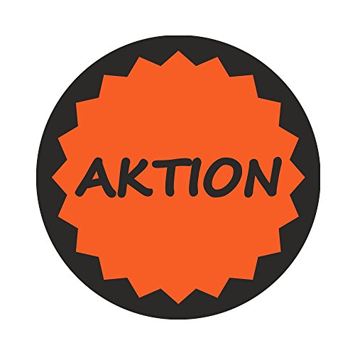 Aktionsetiketten "AKTION" mit Rand - Durchmesser 30 mm - Leuchtrot - 1.000 Stück (1) von simhoa