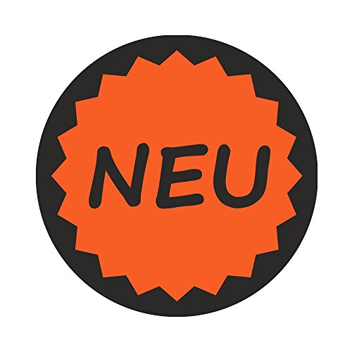 Aktionsetiketten "NEU" mit Rand - Durchmesser 30 mm - Leuchtrot - 1.000 Stück (1) von Etikettenshop Thon