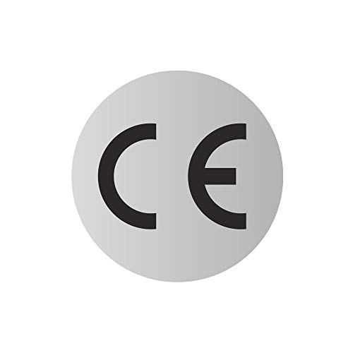 CE Aufkleber PE-Folie - Durchmesser 15 mm - silber (500) von simhoa