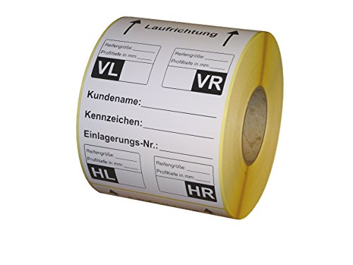 Reifenetiketten für Einlagerung auf Rolle - 100 x 150 mm - 480 Stück - Variante B von Etikettenshop Thon