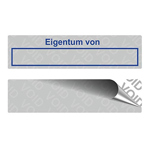 VOID Sicherheitsetiketten"Eigentum" auf Rolle - 80 x 20 mm - Blau (100) von Etikettenshop Thon