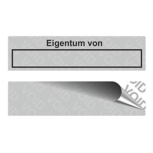 VOID Sicherheitsetiketten"Eigentum" auf Rolle - 80 x 20 mm - Schwarz (100) von Etikettenshop Thon