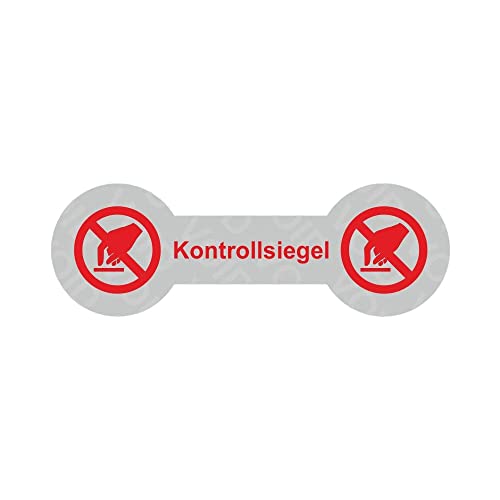 VOID Sicherheitsetiketten "Kontrollsiegel mit Logo" auf Rolle - 60 x 20 mm (Rot - 1000 Stück) von simhoa