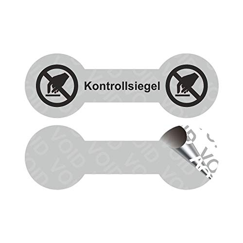 VOID Sicherheitsetiketten "Kontrollsiegel mit Logo" auf Rolle - 60 x 20 mm (Schwarz - 100 Stück) von simhoa