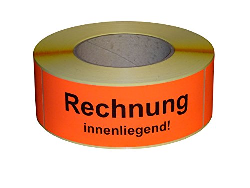 Warnetiketten / Versandetiketten "Rechnung innenliegend" auf Rolle - 50 x 150 mm - 500 Stück von Etikettenshop Thon