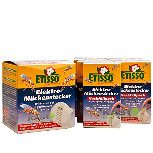 Sparset - Delicia® Elektro-Mückenstecker + 5 x Nachfüllpack | Gelsenstecker, Mückenstop, Mückenschutz von Etisso